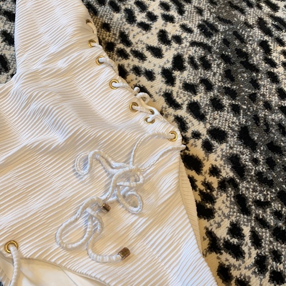 Blue life roped up one piece swimsuit - Picture 2 of 9